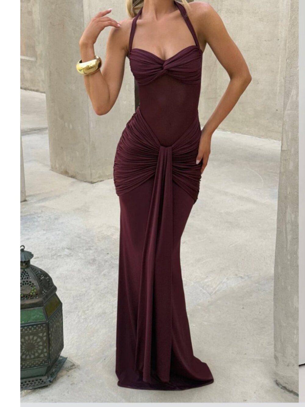 NWT Babyboo Vixen Maxi Dress Cherry Lacquer